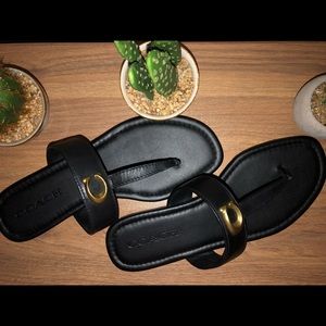 SOLD Coach ‘Jessie Sandal’ with Signature Buckle in Black